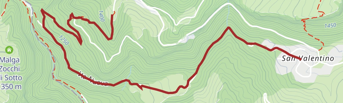 Route map: Walk to the Rifugio Fos-Ce